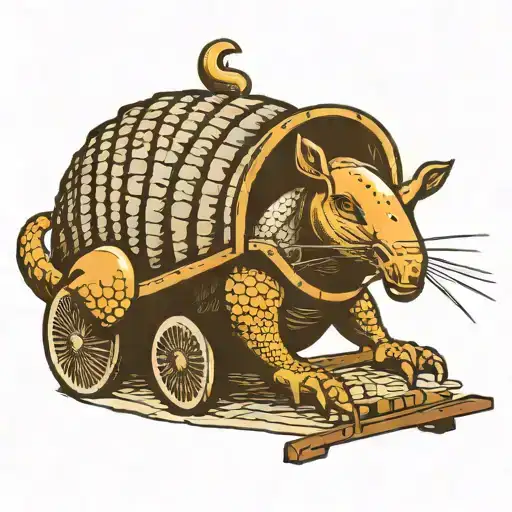 Armadillo Launching Itself From A Catapult