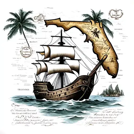 Florida Sunken Ship Treasure Map