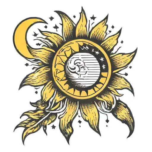 Sun Moon Stars Fingerprint Feminine