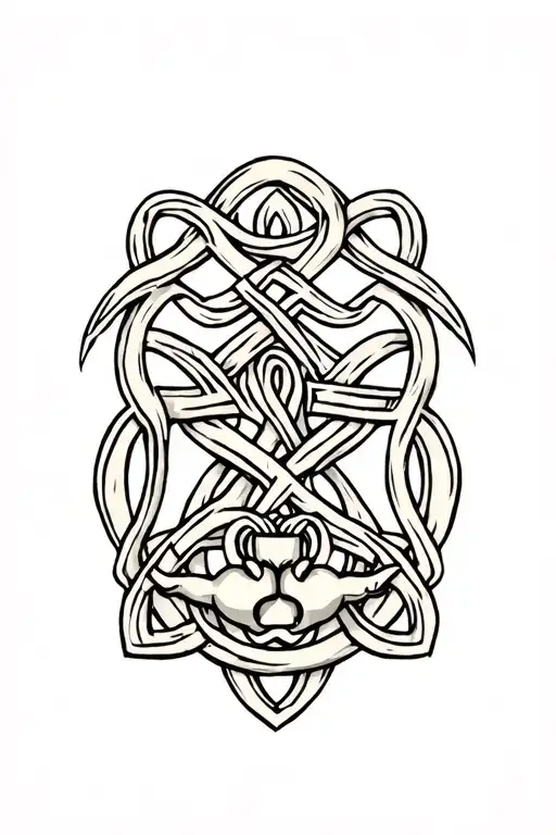 Celtic Tree Of Life With A Celtic Knot And Claddagh In It