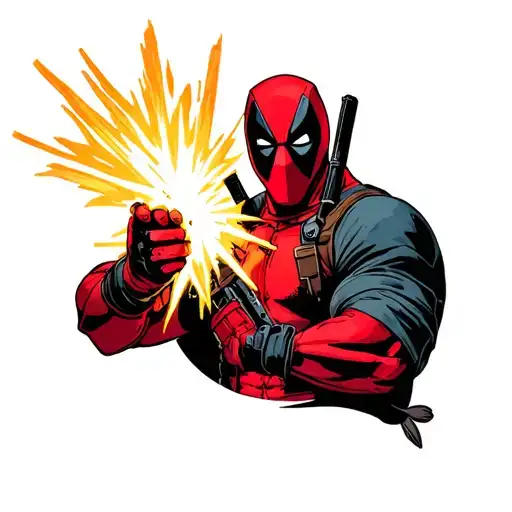 Deadpool Holding The Ray From From The Call Of Duty Franchise