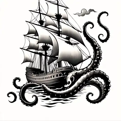 Ship Attacked By Kraken