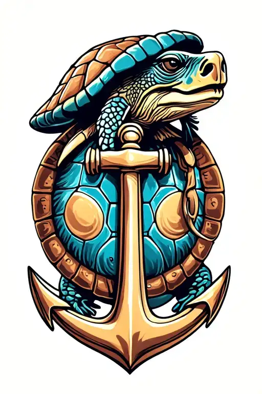 Shellback Turtle With A Anchor