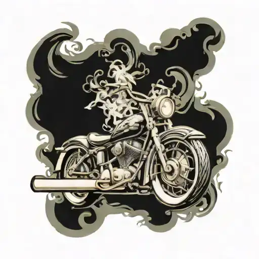 Motorcycle Made Of Smoke Forming The Shape