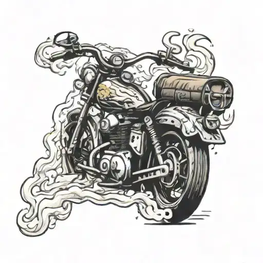 Motorcycle Made Of Smoke From Zippo Lighter