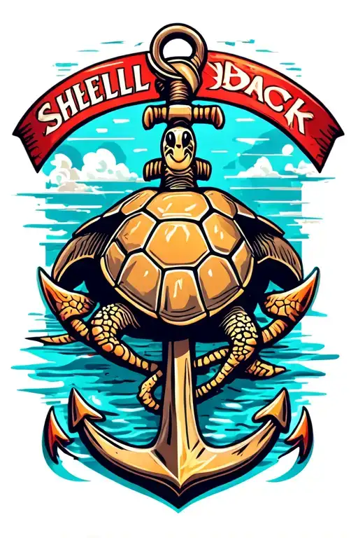 Shellback Turtle With A Anchor
