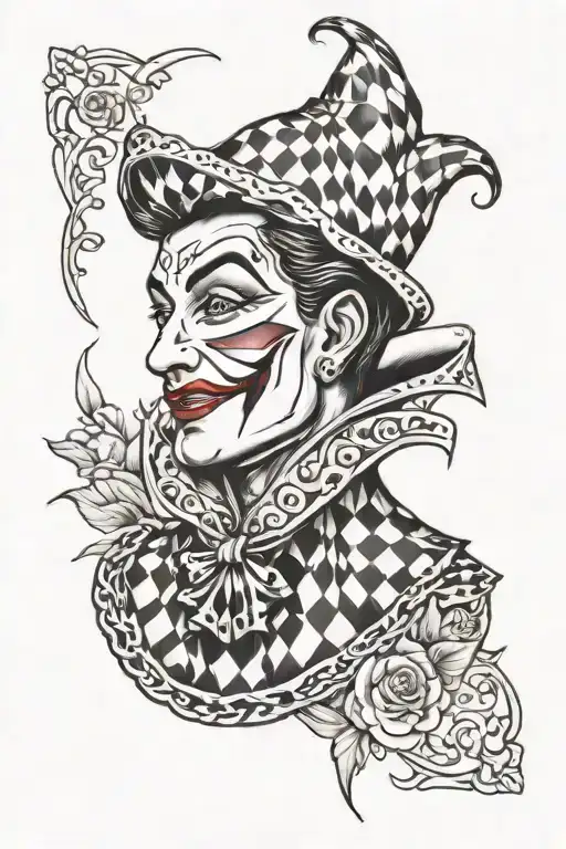 Harlequin Full Face With A Smile