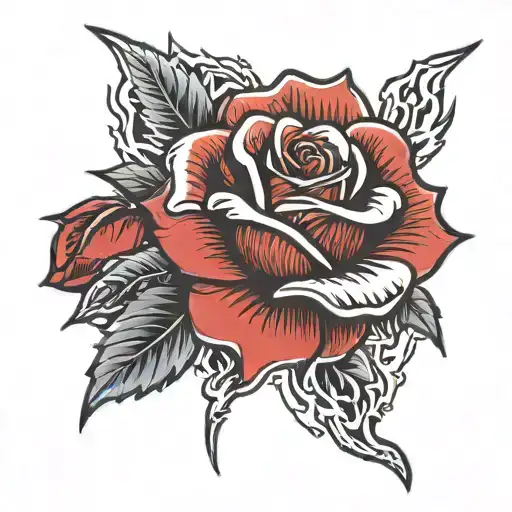 Red Rose With Lightning