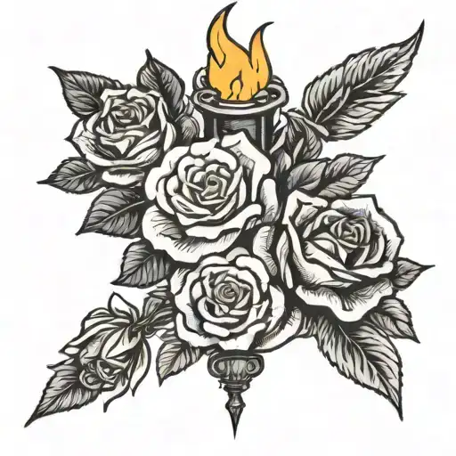 Torch And Roses Growing
