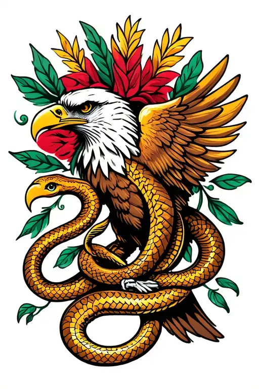 Mexican Eagle With Snake