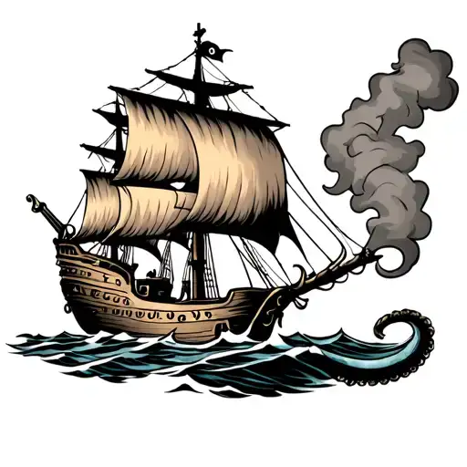 Kraken Pirate Ship Smoke