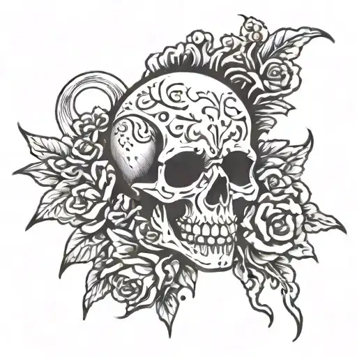 Skull Destroyed Dark Horror