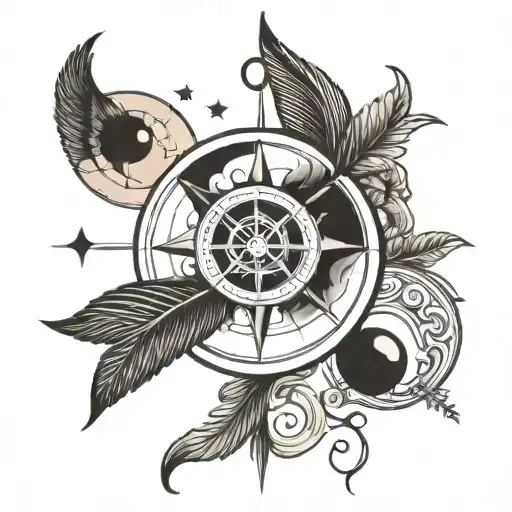 Compass Yin And Yang Symbol