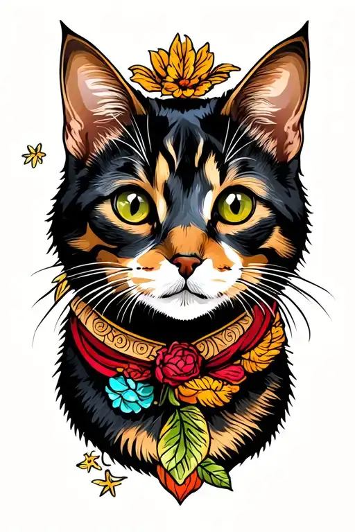 Cat And Dog And Hand Print