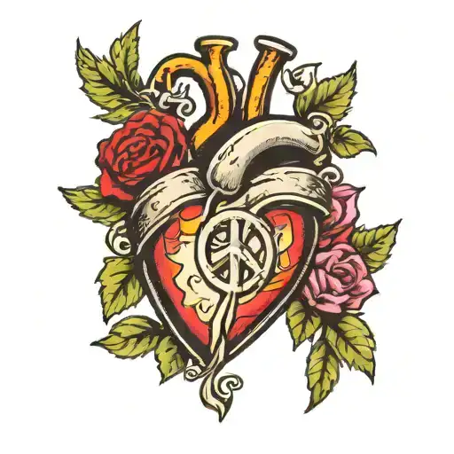The Heart Is Colorful And Inside It Is A Peace Sign