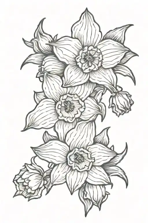 Daffodil And Poppy Flower Intertwined