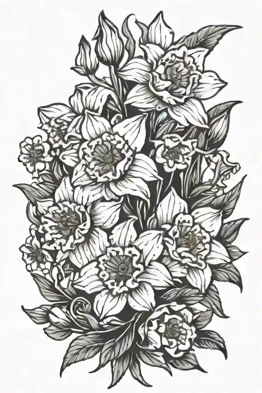 Daffodil And Poppy Flower Bouquet
