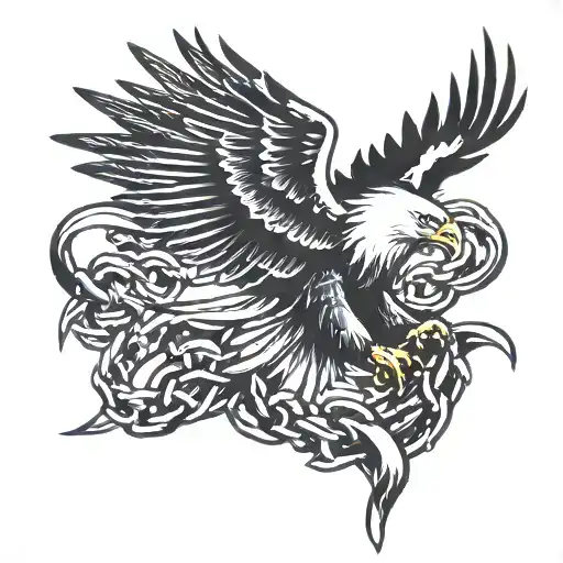 Eagle Breaking Free From Chains