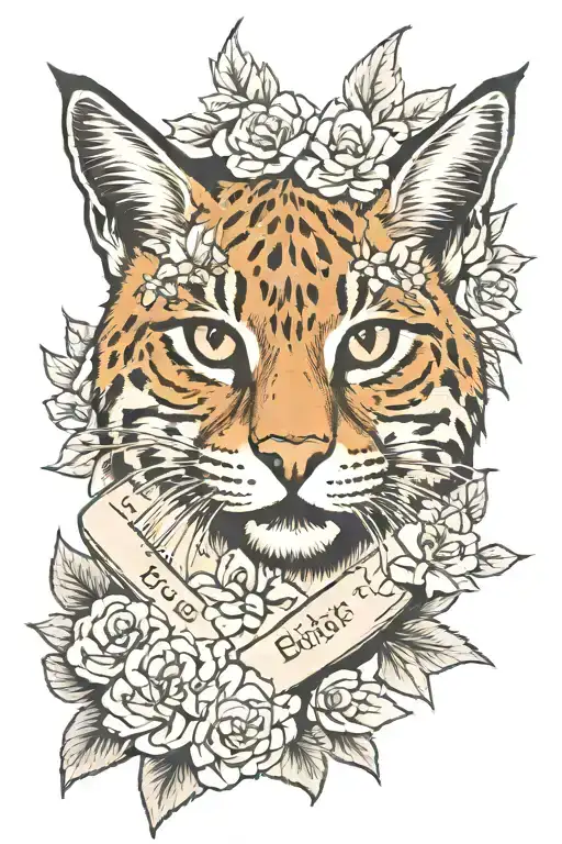 A Bobcat Body With Flowers And A Bible Verse Under It