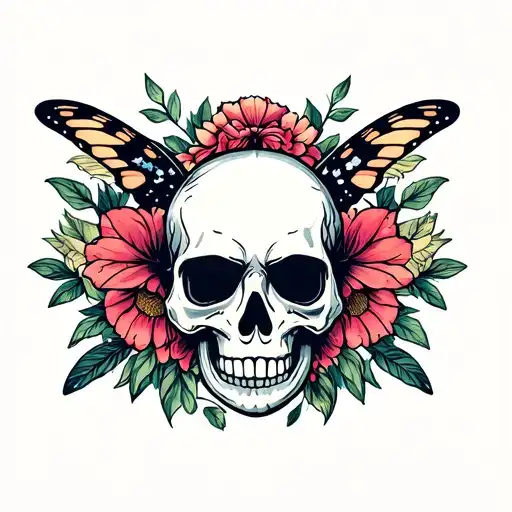 Buterfly Skull Face