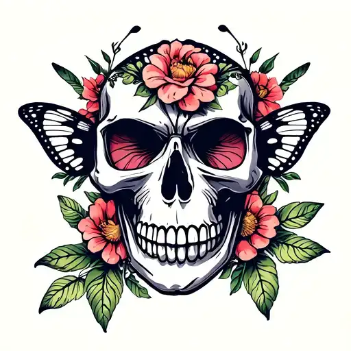Buterfly Skull Face