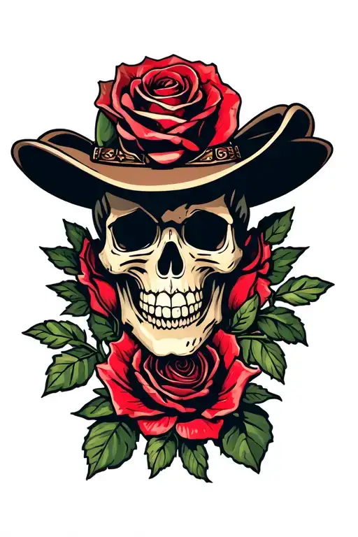 Skull Rose Cowboy