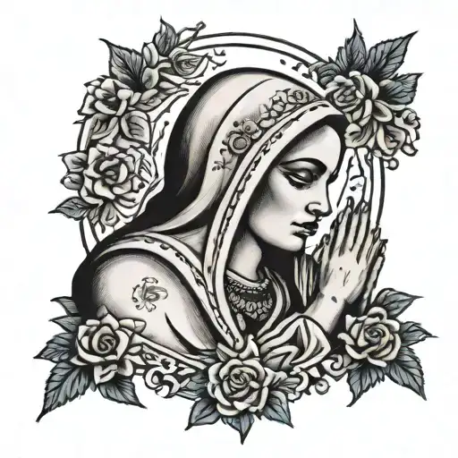 Russian Criminal Tattoo Mother Mary Praying