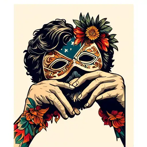 Guy With Mask Hold Hands