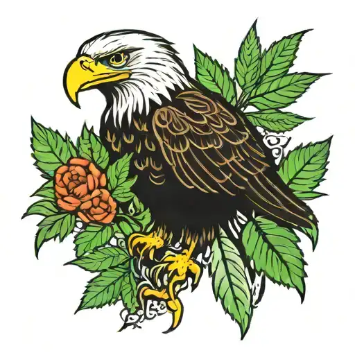 Eagle And Cannabis Buds