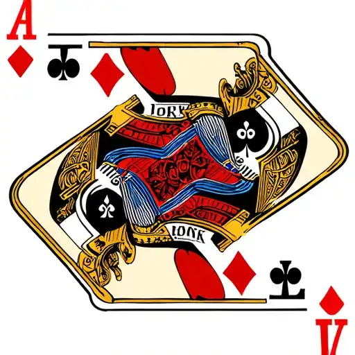 4 Queens Poker Cards Logo With Color