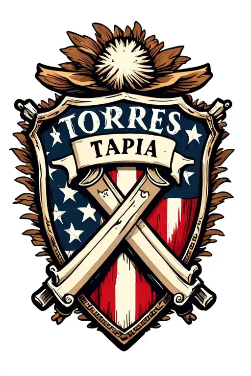 Last Name Torres Tapia Shield Crossed