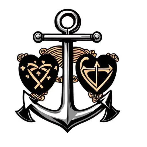 An Anchor With The Symbols Of Faith Hope And Love