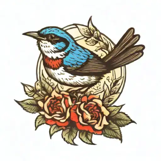 Blue Wren With Knives