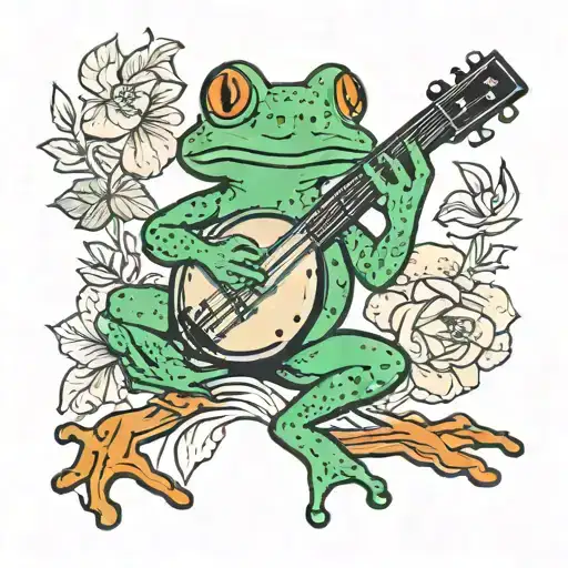 Coqui Frog Playing A Banjo