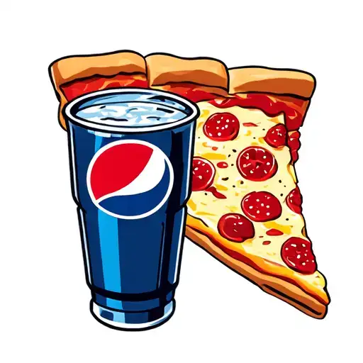 Slice Of Pizza And A Pepsi