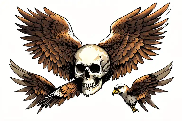 Falcon Wings With A Skull