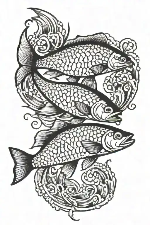 Tattoo With Two Fish Swimming Together But Use Fish Native To The Southeastern United States