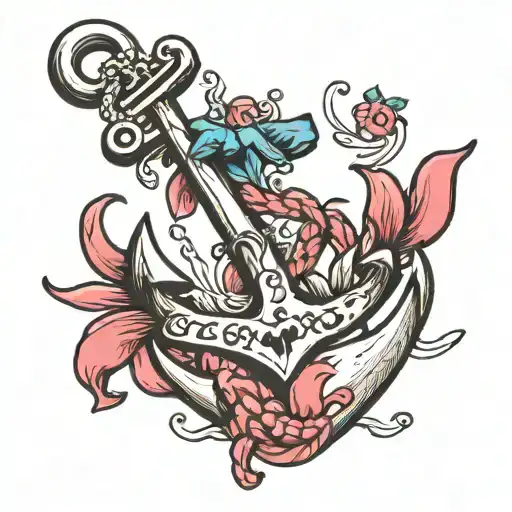Anchor With Breast Cancer Ribbon