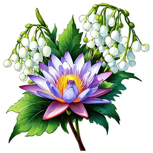 Water Lily Aster Lily Of The Valley And Gladiolus Flower