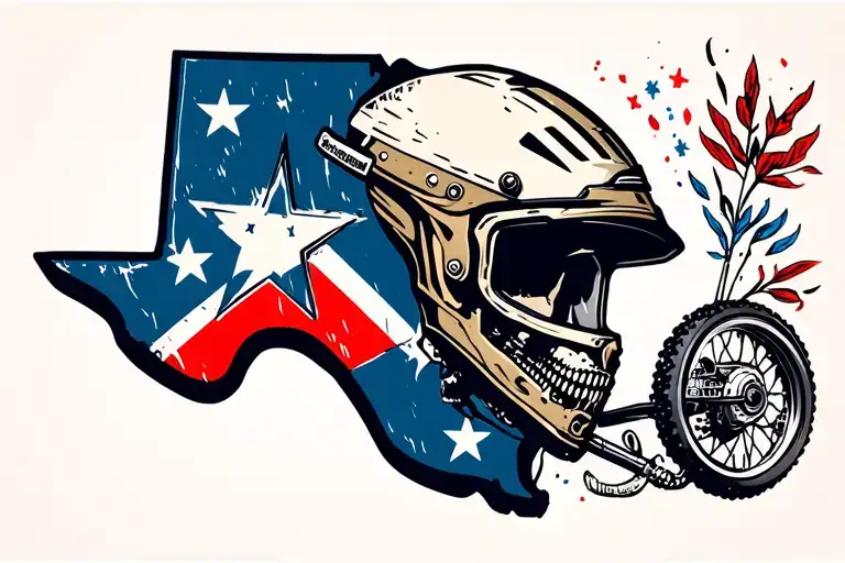 State Of Texas And Dirt Bike Racing Helmet