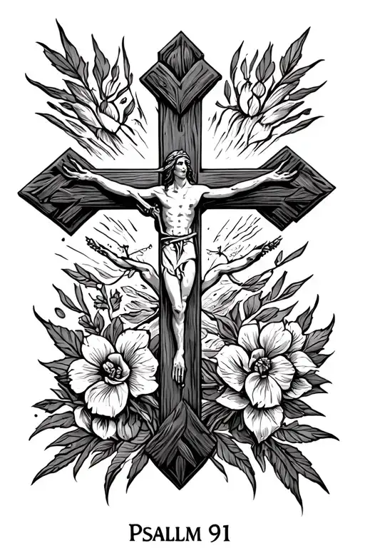 Psalm 91 Inside A Cross