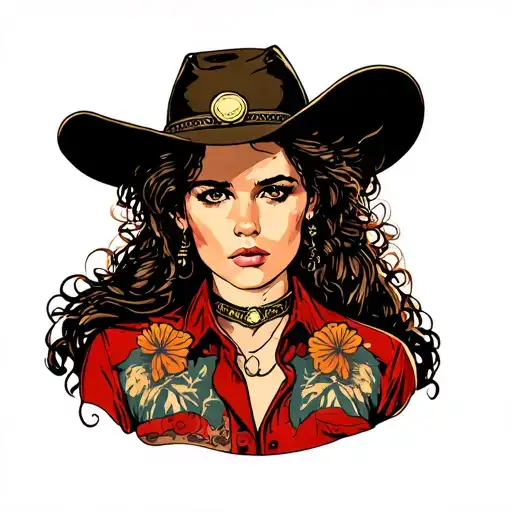 Ellen Ripley Cowgirl Tattoo Arm Sleeve