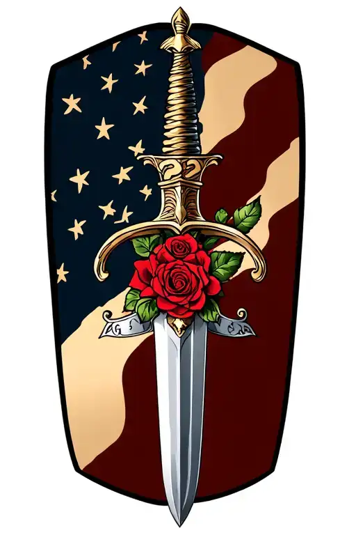 Long Sword With 732 On The Hilt And Wrapped In Roses