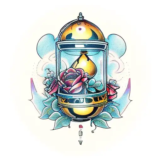 Hourglass With Flowers