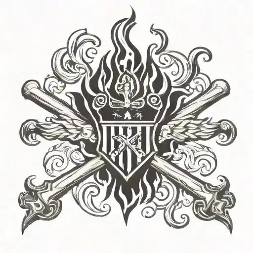 Botafogo Team Logo With Flames Coming