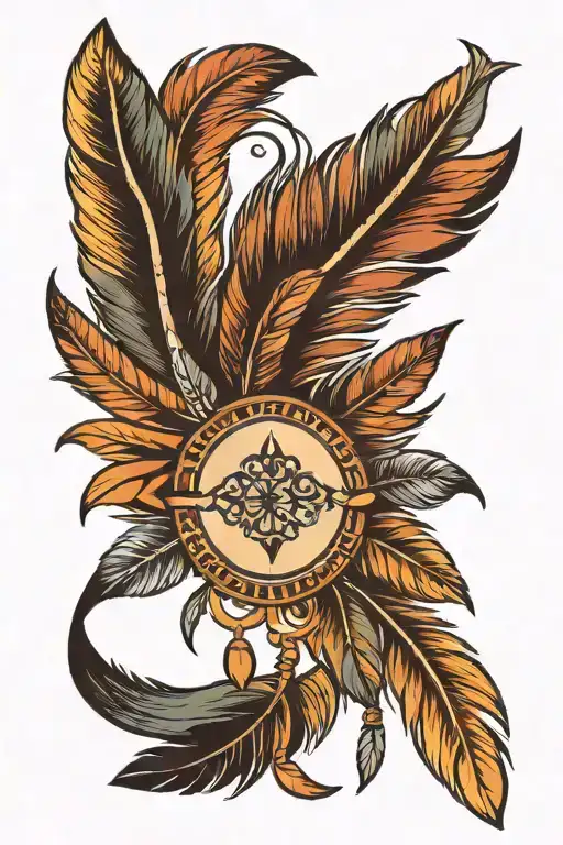 Arm Band With Feathers Hanging