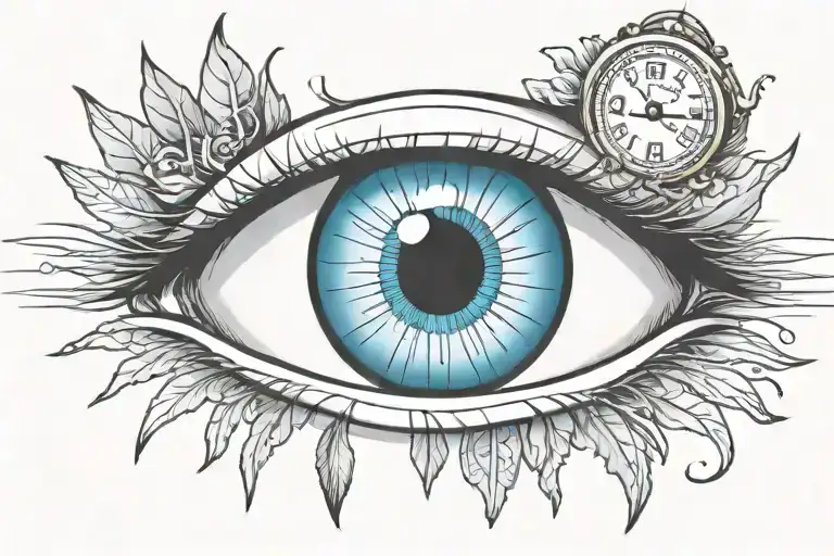 Crying Blue Eye With Clock Inside