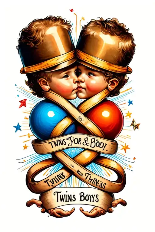 Twins Boys Name In Infinity With Balls And Others Play
