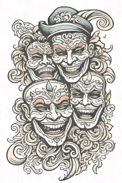 Theatrical Masks Crying And Laughter