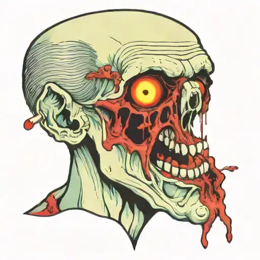 Zombie Vomits Blood And His Own Eye